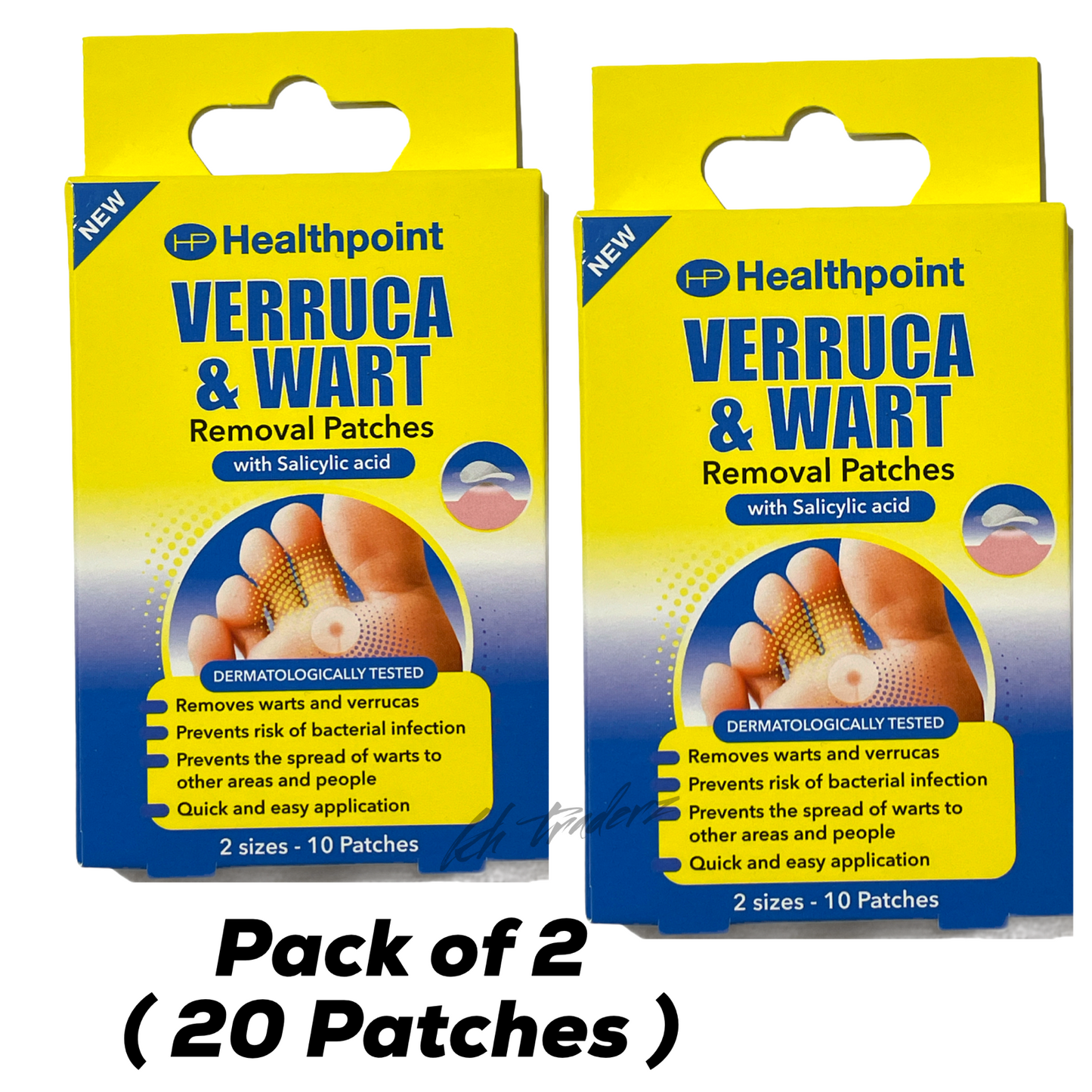 Verruca Wart Remover Patches Salicylic Acid Treatment – 20 Patches (2 x 10)