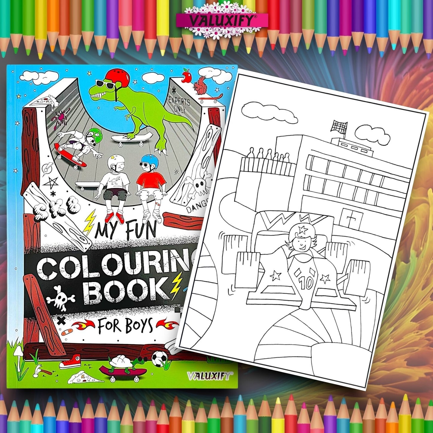 2 | KIDS CHILDREN | COLOURING BOOKS | A4 | COLOUR FUN ACTIVITY DRAWING