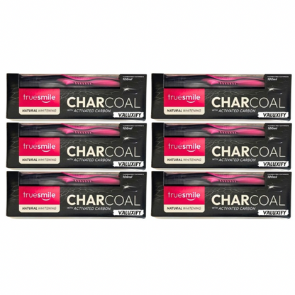 Charcoal Activated Carbon Toothpaste  Cleansing Whitening Free Toothbrush-6 Pack