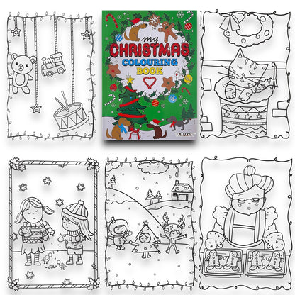 Christmas Colouring Book Kids Children Books Activity Sticker Woobly Eyes
