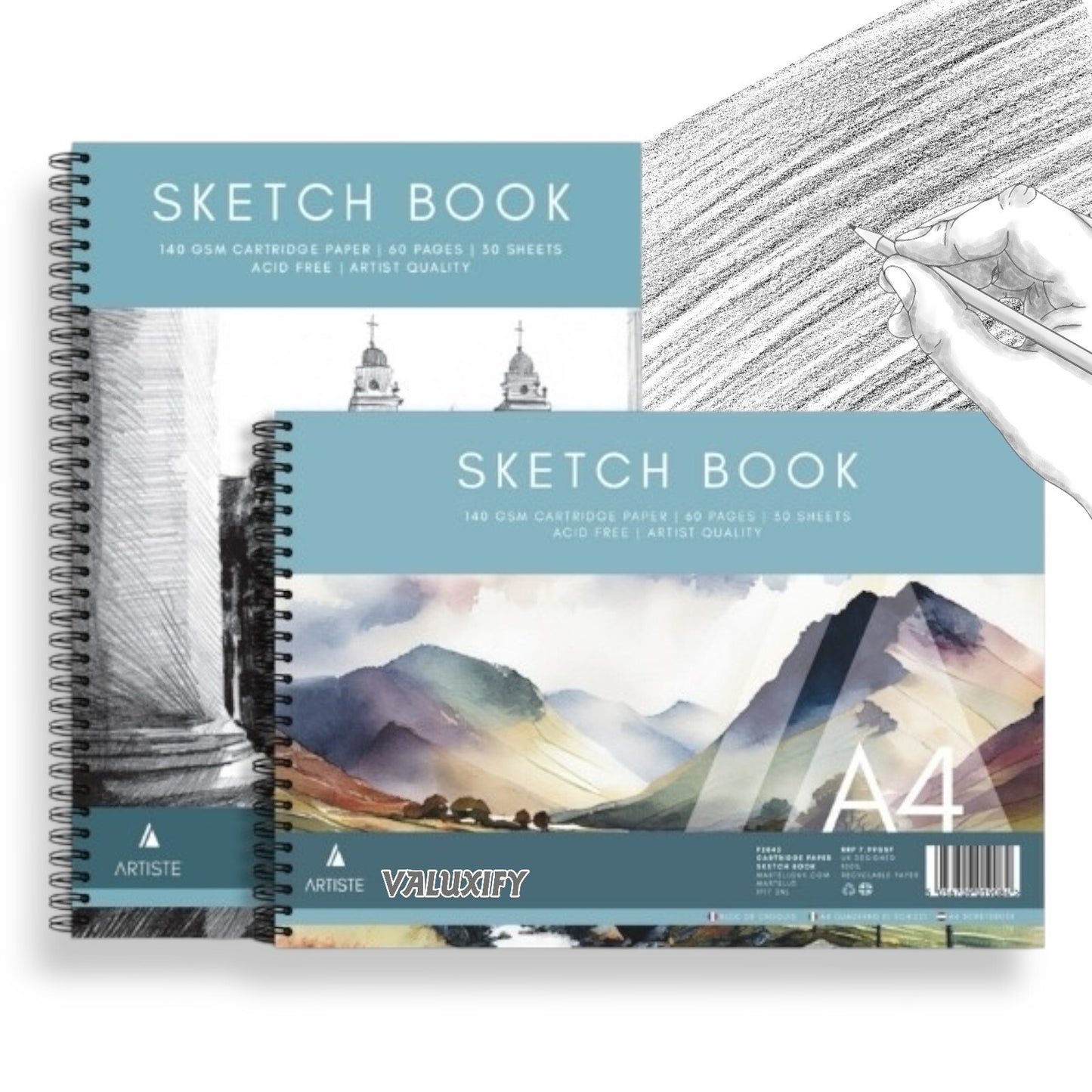 2  Artist Sketch Book Spiral Artist Drawing Doodling Sketching Book Art Craft A4