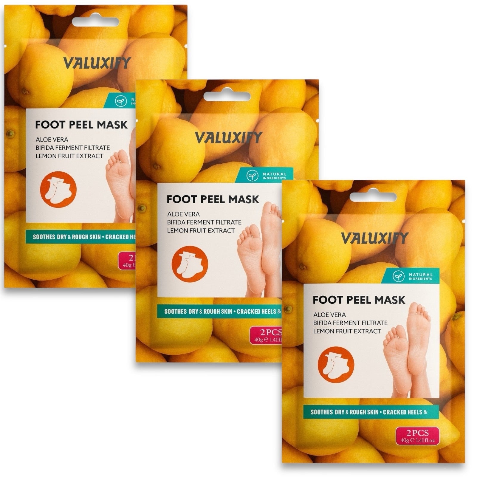 lemon foot peel masks 3 pack deep exfoliating socks soft smooth feet
