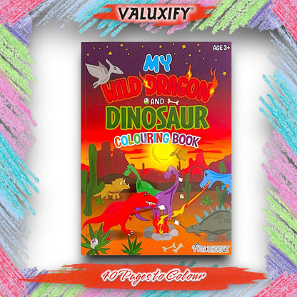 Dinosaur Colouring Activity Dragons Book Books Childrens Kids girls boys A4