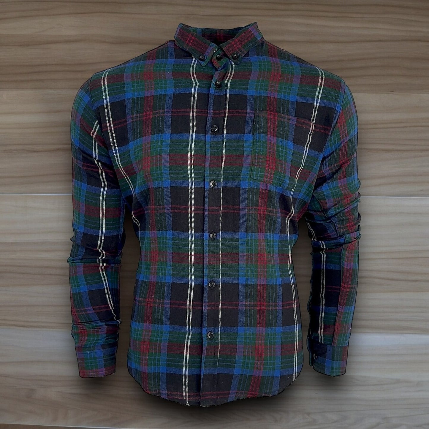 Mens Check Shirt Medium Long Sleeve Regular Fit Shirt Work Casual Formal  Shirt