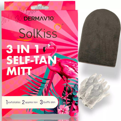 Mitt Self Tanning  Glove Velvet Fake Body Tan Easy Soft Application No Mess