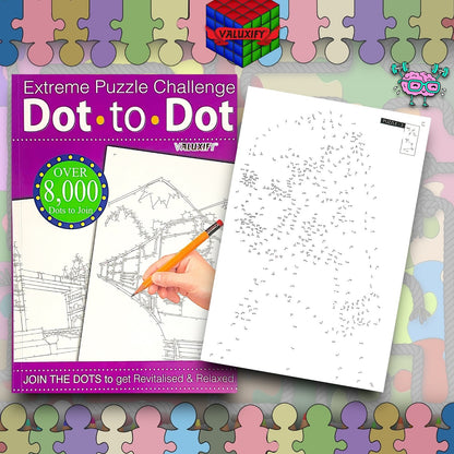 EXTREME DOT TO DOT PUZZLES BOOKS for adults CHALLENGING PUZZLES books Dot to Dot