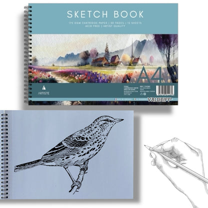 2  A4 Artist Sketch Book Spiral Artist Drawing Doodling Sketching Book Art Craft