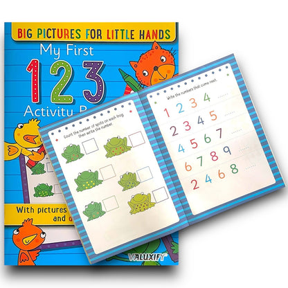 3 X KIDS ACTIVITY FIRST LEARNING BOOKS NUMBERS SHAPES LETTER COPY TRACE
