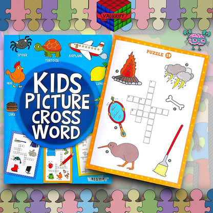 2 | Puzzle Books | Children's Kids | Picture Crossword | Travel A4 Books