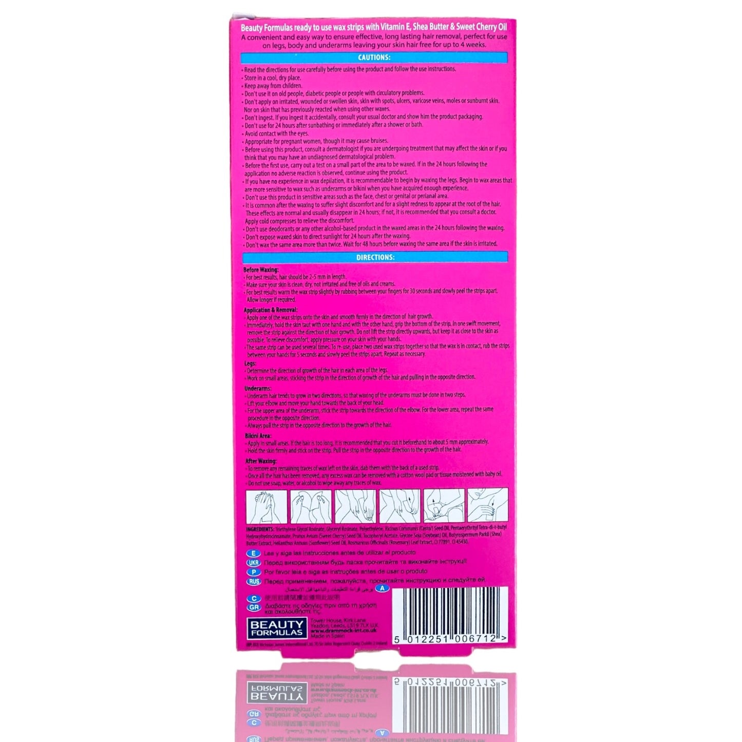 Wax Strips Waxing Leg and Body Bikini Vitamin E Wax Strips 1-100 wax Strips