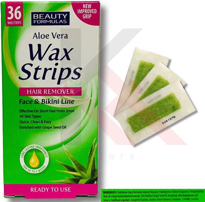 Face and Bikini Hair Removal Waxing Strips Ready to use Wax Beauty Formulas