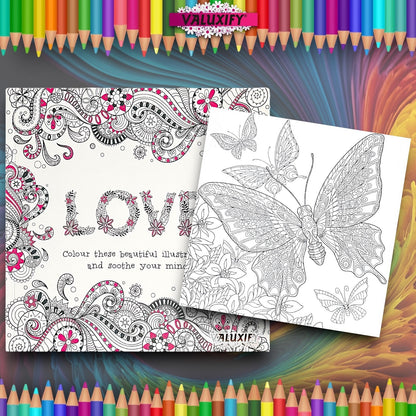 Advance Adult Colouring Books Mindfulness Relax Your Mind Colour Therapy 2 Books