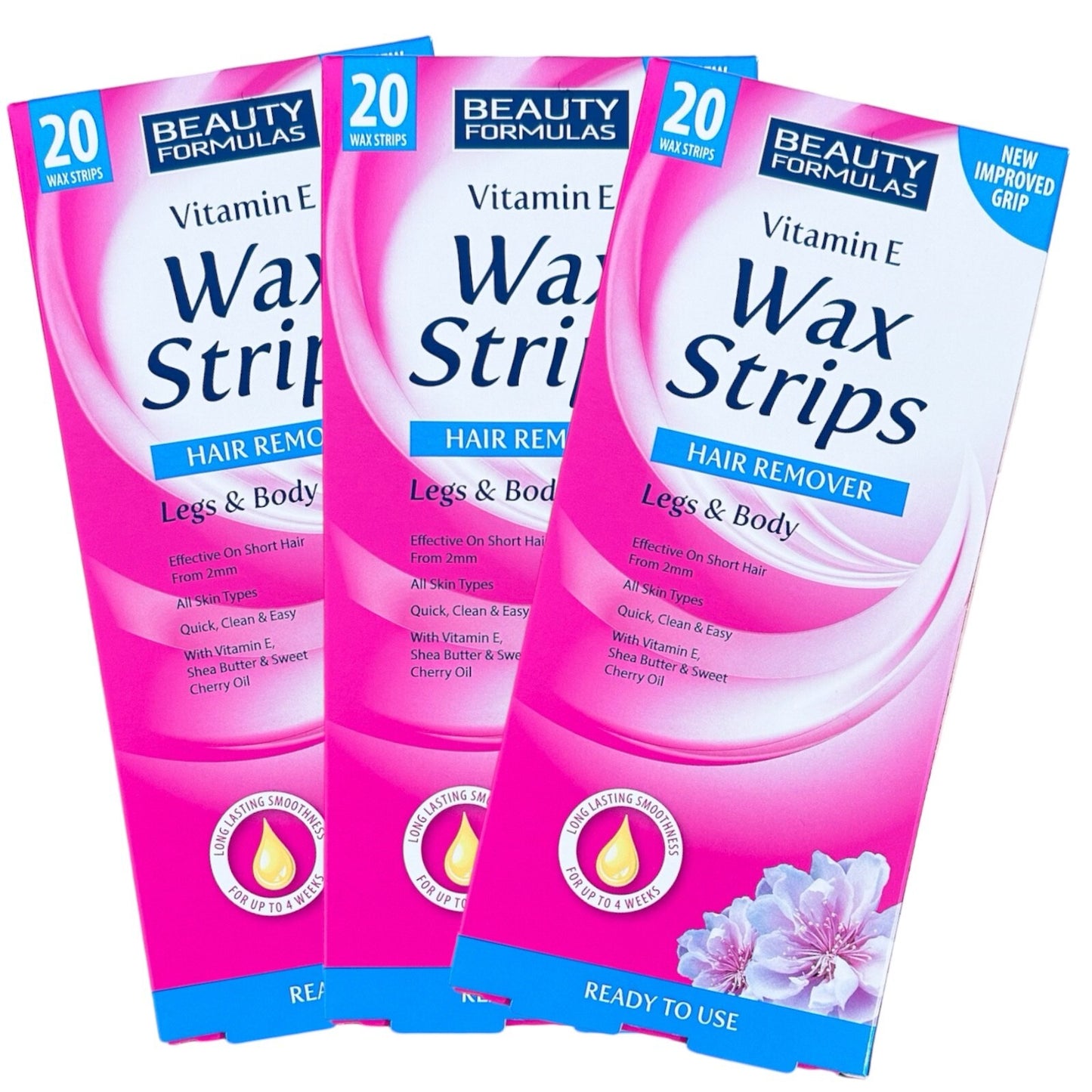 Wax Strips Waxing Leg and Body Bikini Vitamin E Beauty Formulas wax 80 Strips
