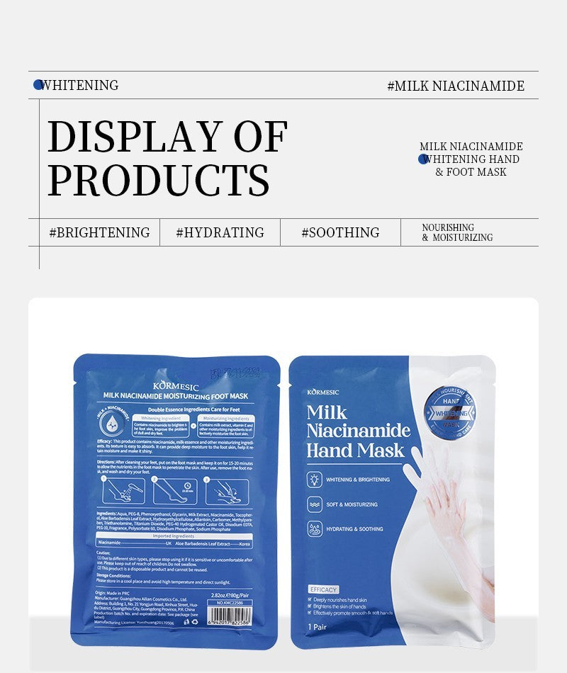 3x Long Milk & Niacinamide Moisturising Hand Mask