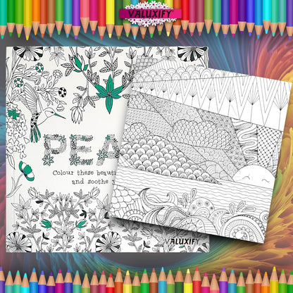 Advance Adult Colouring Books Mindfulness Relax Your Mind Colour Therapy 2 Books