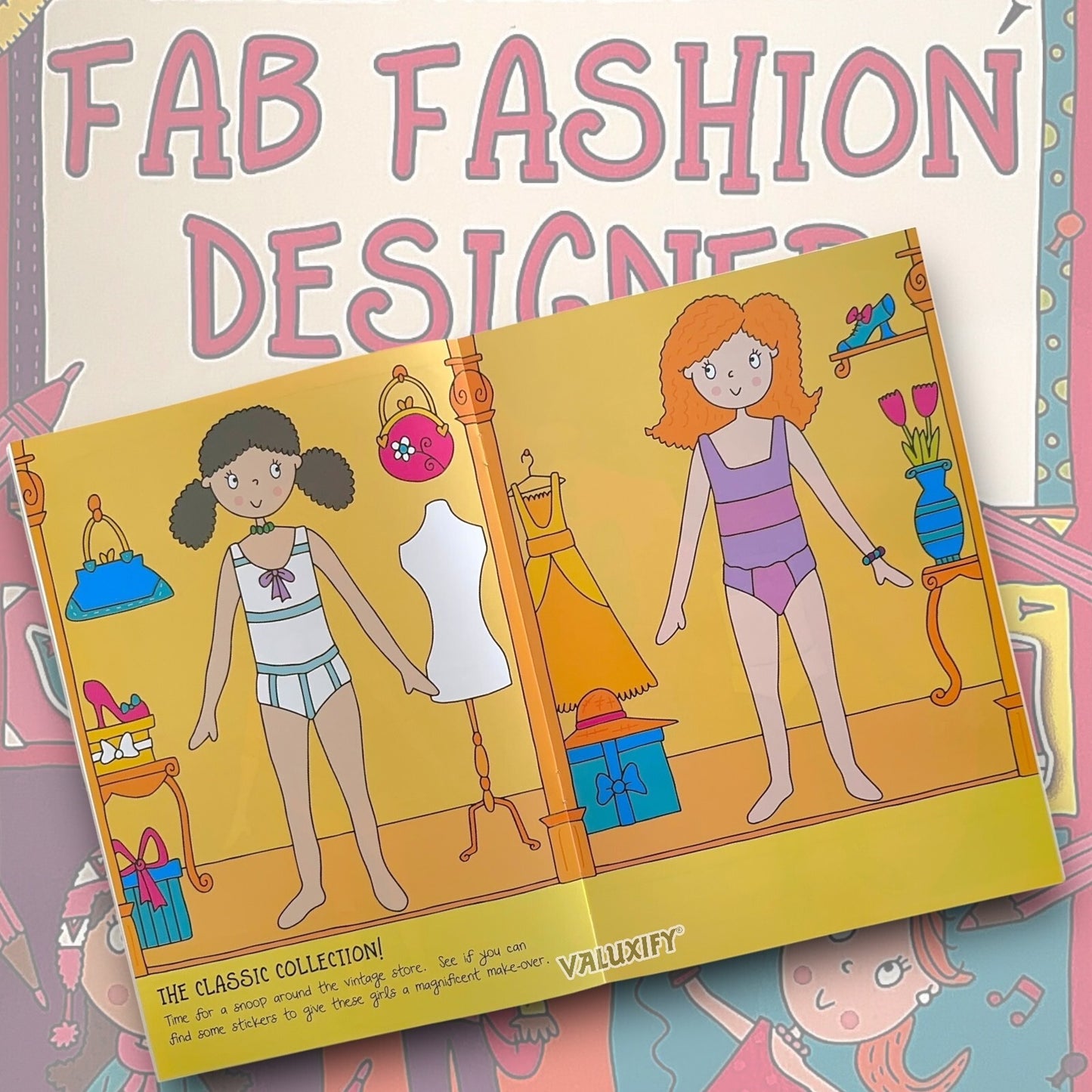2x Fashion Sticker Books A4 Girls Fun Kids Books Show Activity Stickers Dress Up