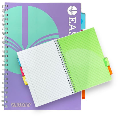 A4 Project Book Spiral Bound Notebook Pad with Subject Dividers 200 Pages UK