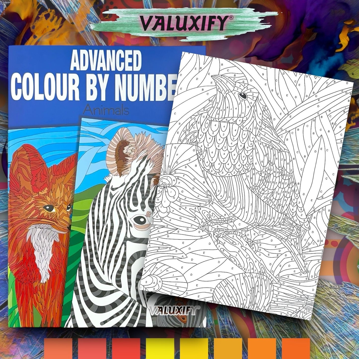 3X COLOUR BY NUMBERS ADULT COLOURING BOOKS ANTI-STRESS MIND RELAING COLOURS