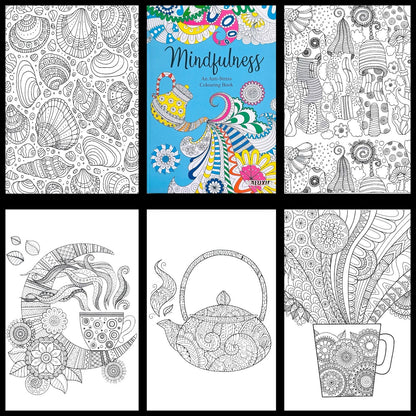 2x Adult Colouring Books Zen & Mindfulness Anti Stress Colour Therapy Mind Relax
