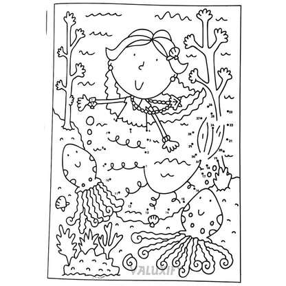 2 | Dot to Dot | Kids Colouring Books | Mermaid Unicorns | Puzzle Activity A4