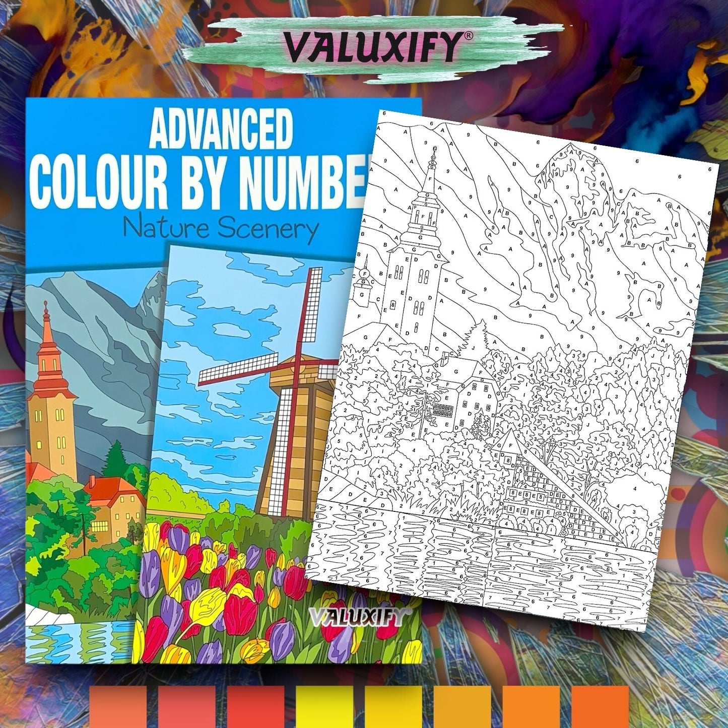 3X COLOUR BY NUMBERS ADULT COLOURING BOOKS ANTI-STRESS MIND RELAING COLOURS