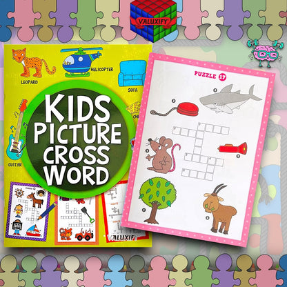2 | Puzzle Books | Children's Kids | Picture Crossword | Travel A4 Books