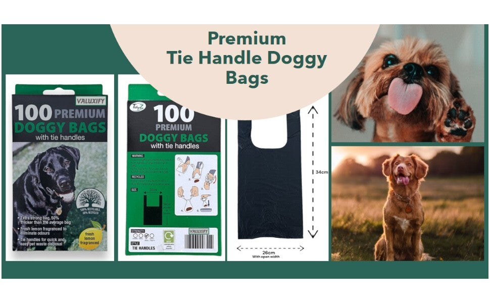 Tidzy Dog Waste Bags 1200 Pack – Strong Leak-Proof Poop Bags with Tie Handles, 26×29cm