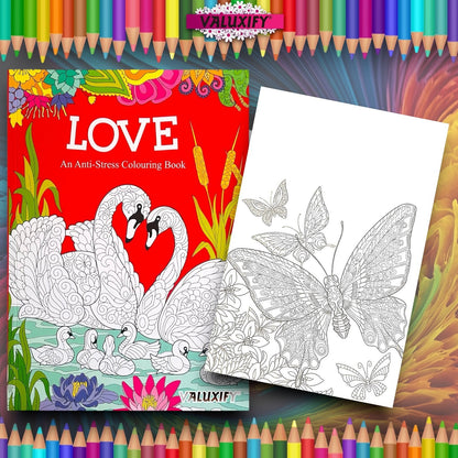 2 Adult Colouring Books Fashion Love Anti Stress Colour Therapy Mind Relax A4