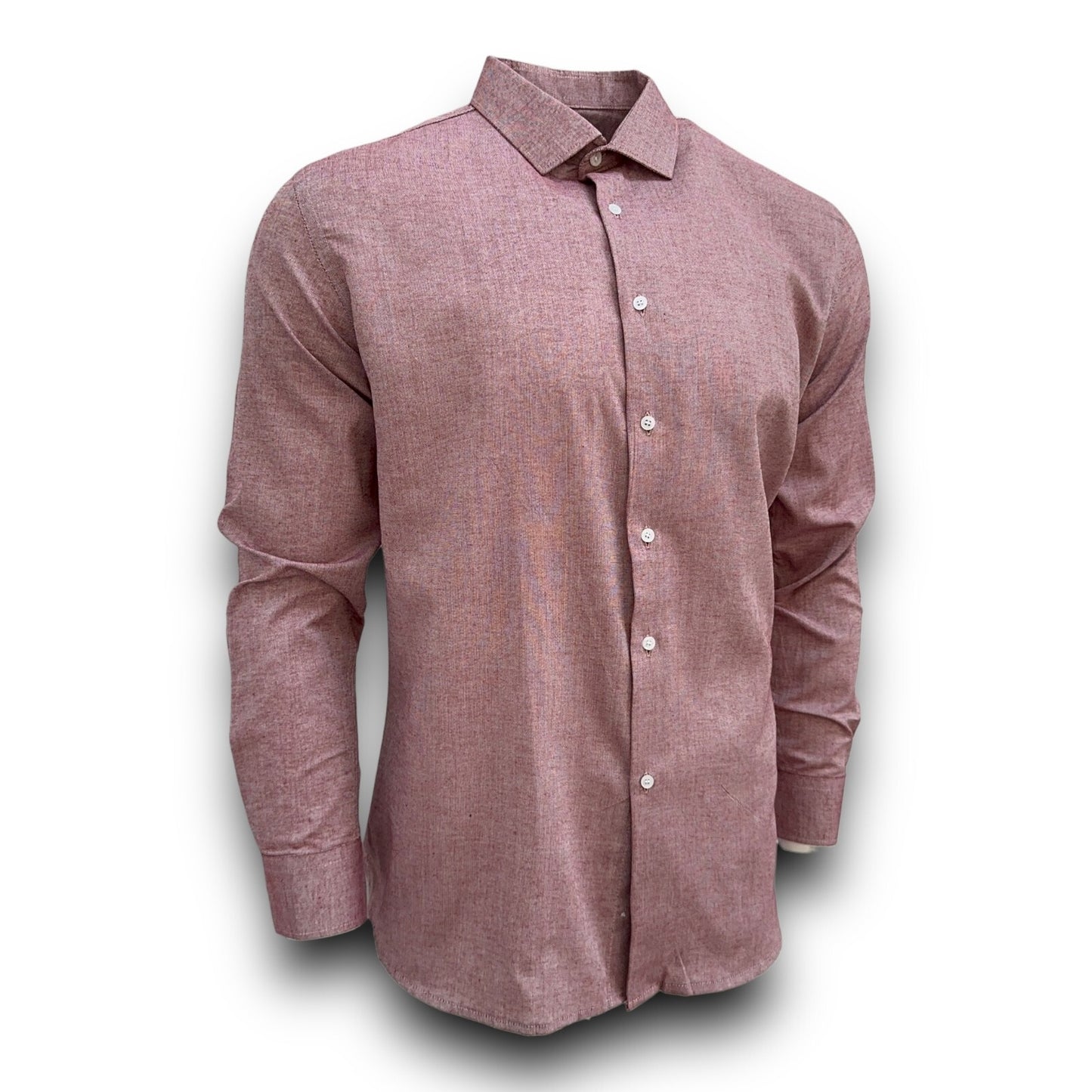 Mens Shirt Long Sleeve Solid Modern Slim Fit Smart  Casual Formal Work Shirts
