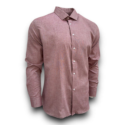 Mens Shirt Long Sleeve Solid Modern Slim Fit Smart  Casual Formal Work Shirts