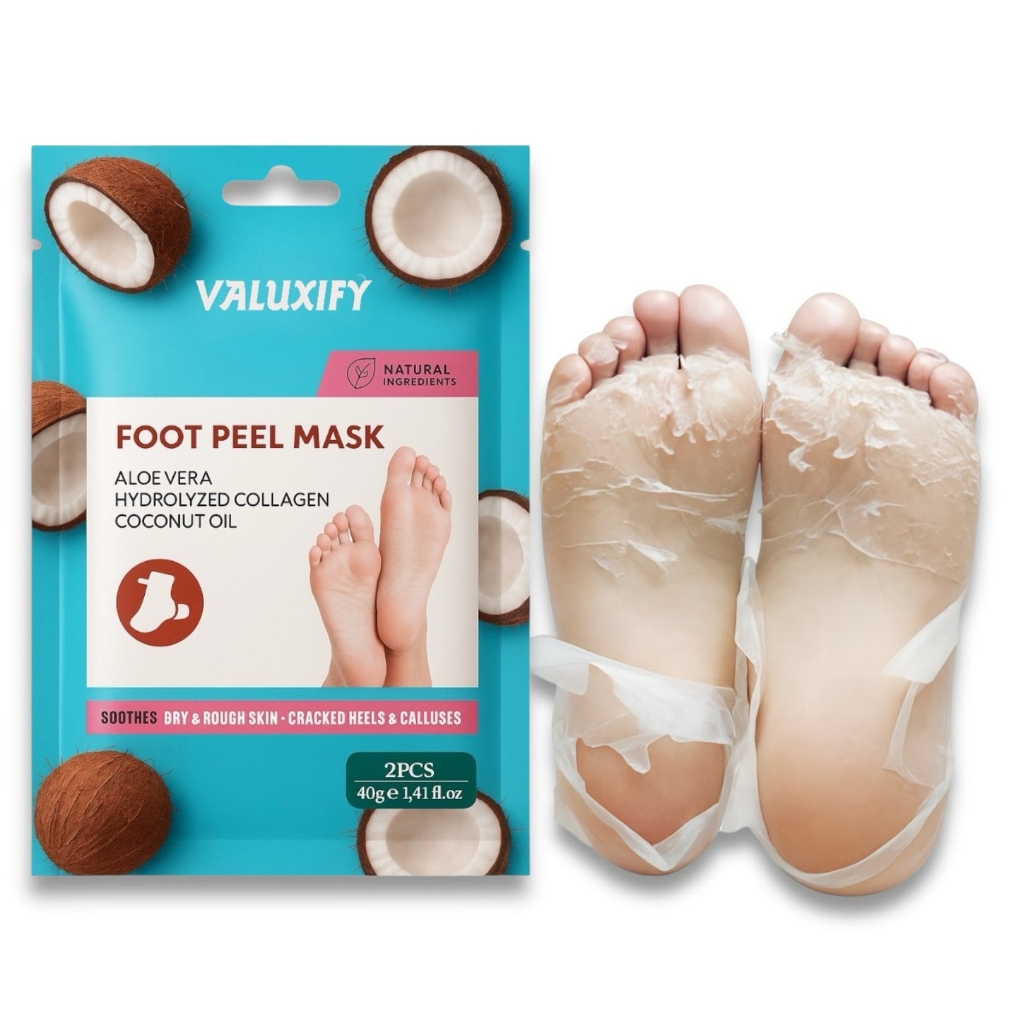 Exfoliating Foot Peel Socks Coconut Foot Mask Soft Feet Removes Dead Skin