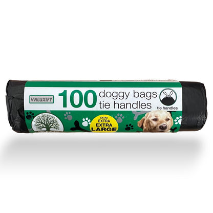 200 Large Tie Handle Doggy Bags - Extra Value Waste Bags for Dogs  Poop Poo