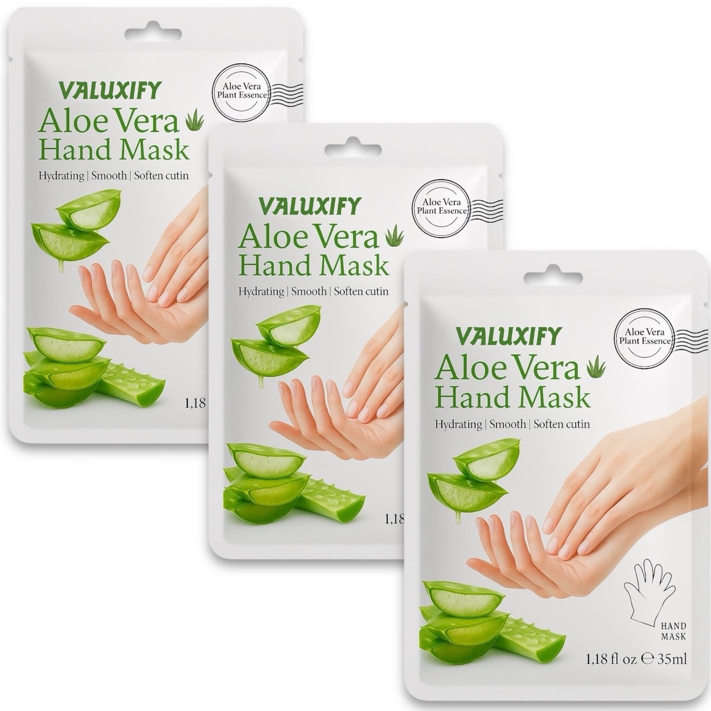 aloe vera hand mask gloves 3 pack hydrating treatment repair dry cracked hands
