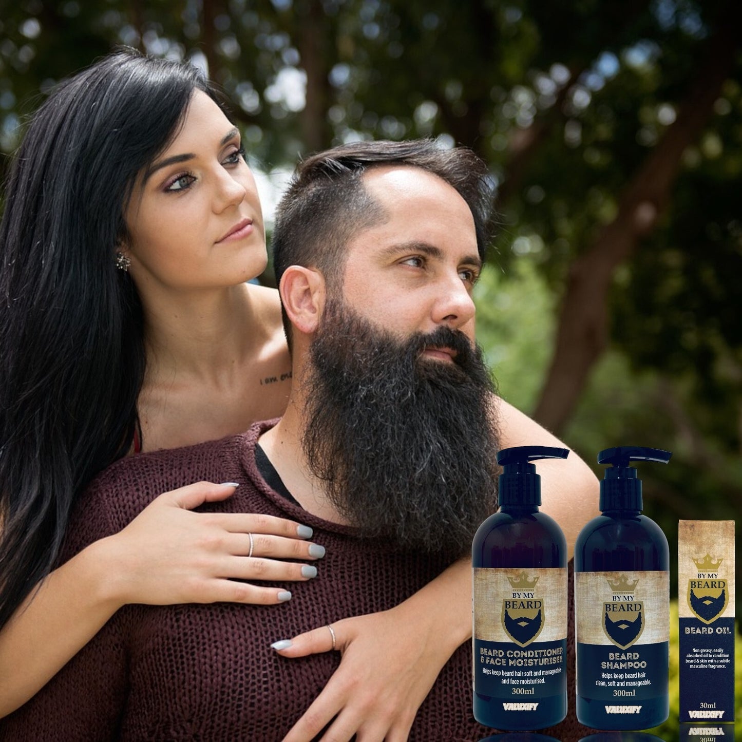 Men's Gent's Beard Grooming Kit Gift Set Shampoo Oil Wax Wooden Brush Comb Hair