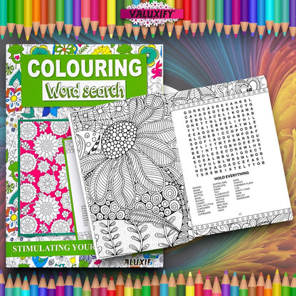 Word Search Colouring Book  Book Activity  Colour Therapy Mind Relax A4