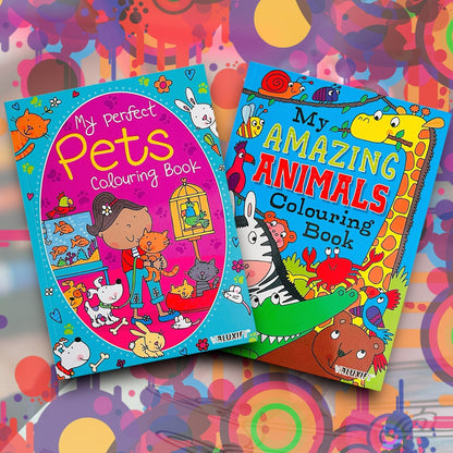 2 | Children's Kids Colouring Books | My Perfect Pets | Animals | White Paper