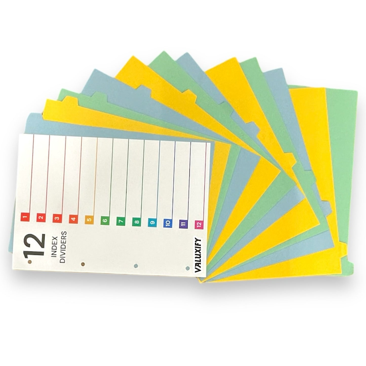 A4 Index Dividers Tabbed Sections Punched Dividers Office School Home 12 sheets