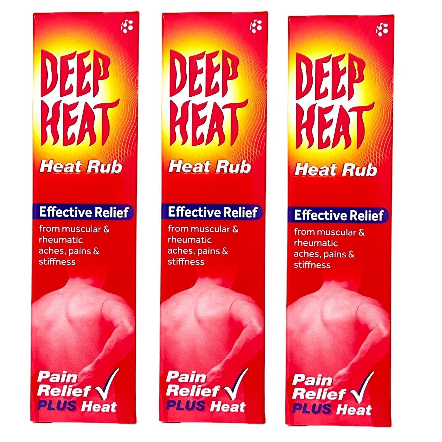 3x DEEP HEAT RUB CREAM RELIEF FROM MUSCULAR ACHE PAINS & STIFFNESS DEEP HEAT 35g