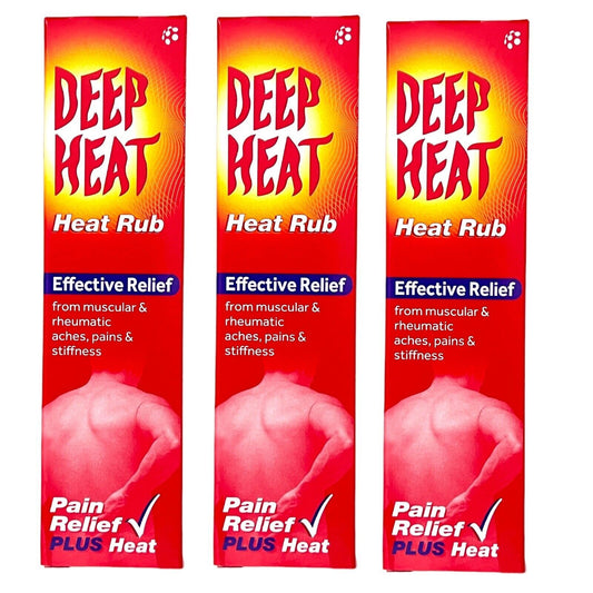 3x DEEP HEAT RUB CREAM RELIEF FROM MUSCULAR ACHE PAINS & STIFFNESS DEEP HEAT 35g