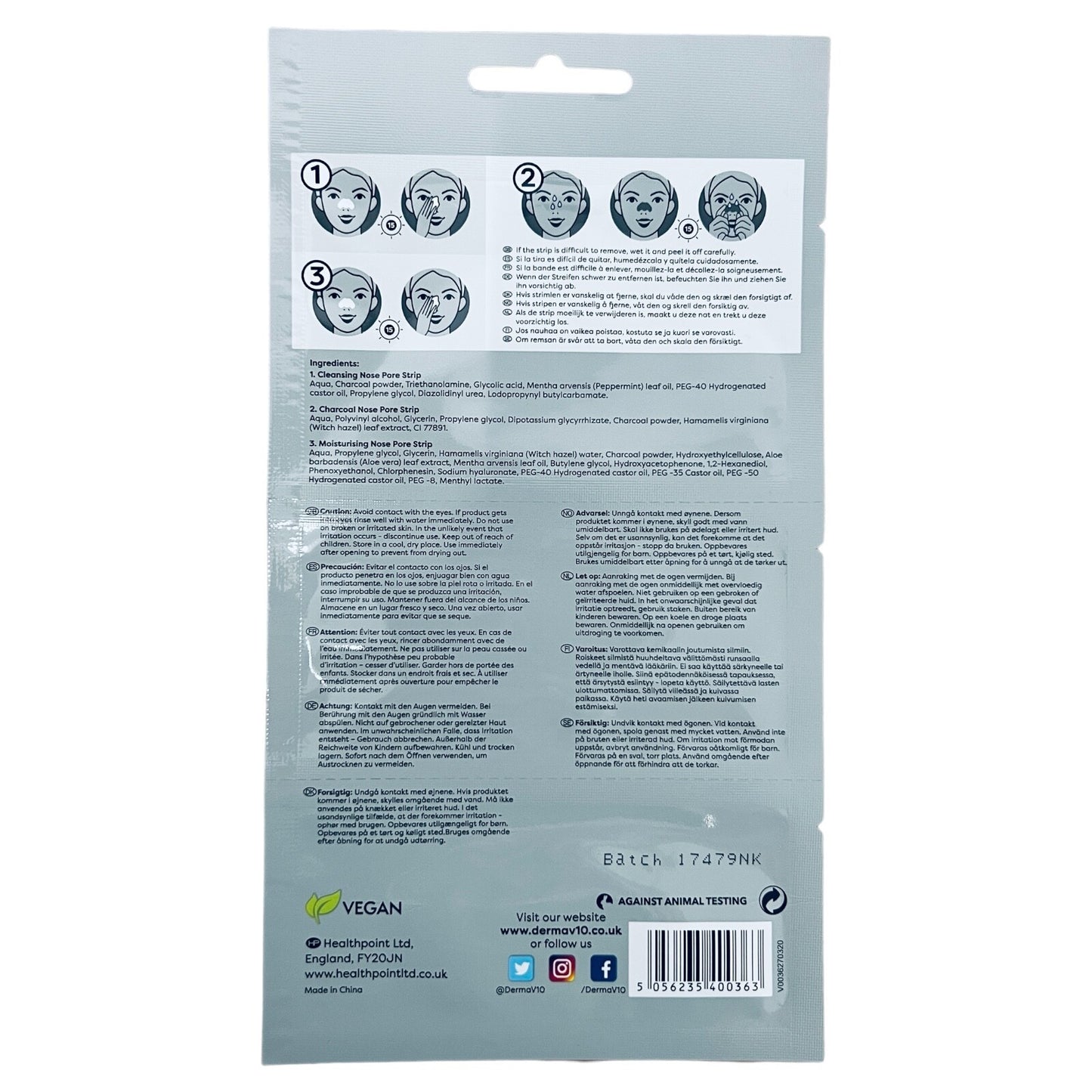Blackhead Removal Nose Pore Strips  Kit Unclog Pores Smooth Deep Cleansing 2pk