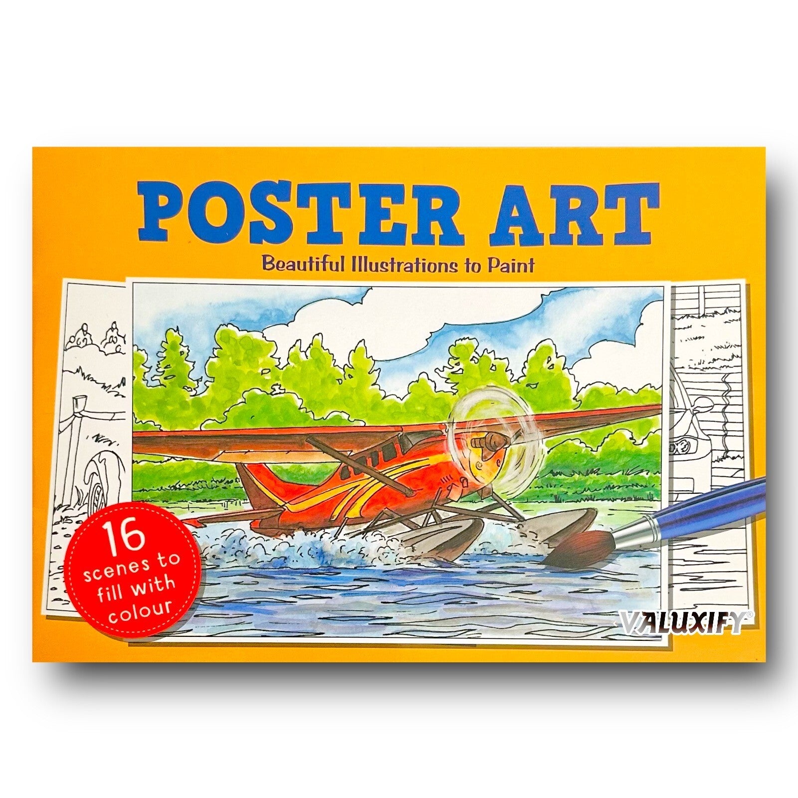 A4 adult and kids colouring book 16 poster art pages anti stress