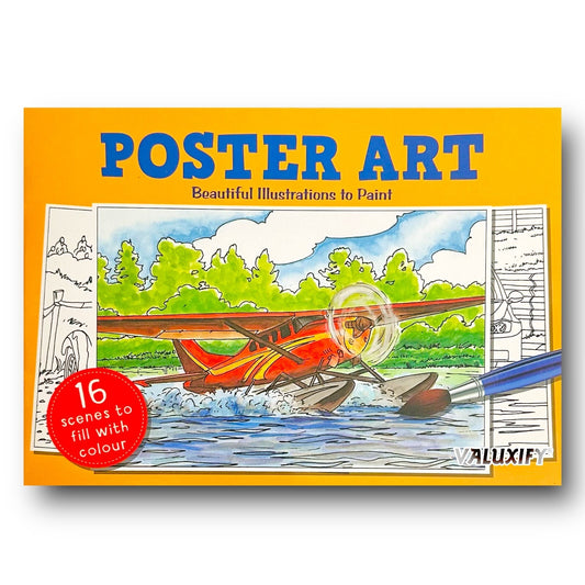 A4 adult and kids colouring book 16 poster art pages anti stress