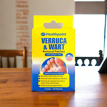 Verruca Wart Remover Patches Salicylic Acid 30 Pads (3 × 10) 2 Sizes Fast Relief