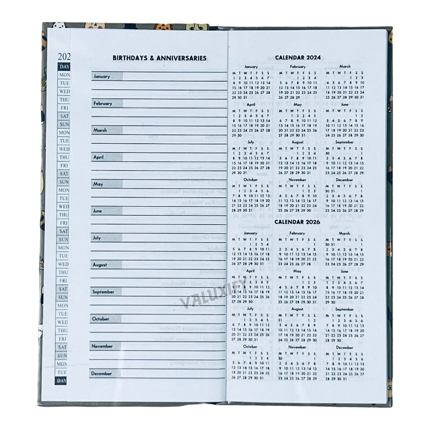 2025 Diary Slim Size Week to View 2025 Diaries Full Year Organiser Planner