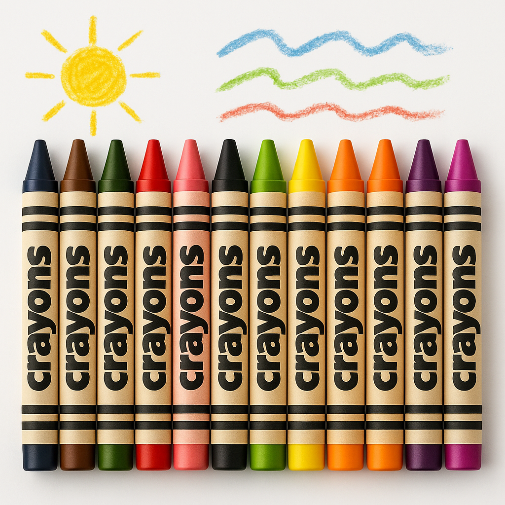 Art Box Wax Crayons - Pack Children Kids Party Colouring Soft Bright Colours