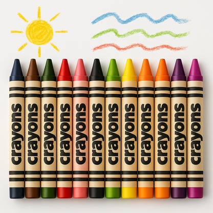 Art Box Wax Crayons - Pack Children Kids Party Colouring Soft Bright Colours