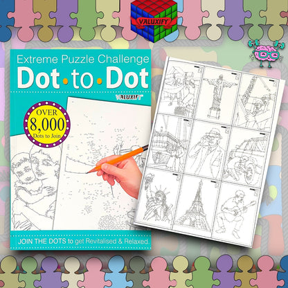 EXTREME DOT TO DOT PUZZLES BOOKS for adults CHALLENGING PUZZLES book Dot to Dot