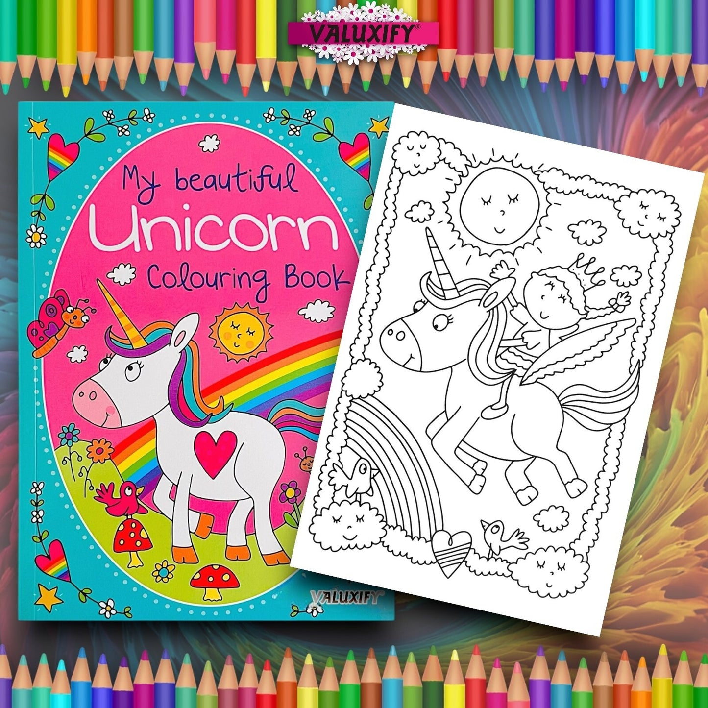 2 | Unicorn Mermaid | Colouring Books | for Girls Kids Children Activity