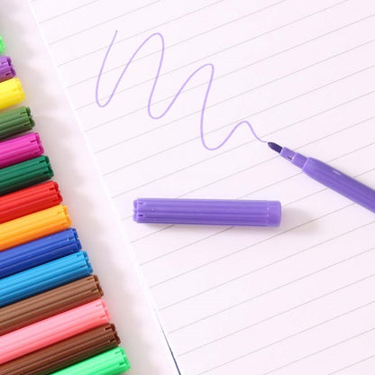 24 Fibre PEN SET 8 FIBRE | 8 BRUSH | 8 MAGIC MARKERS Art School Colour Kids