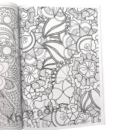 ADULT  COLOURING BOOK ANTI-STRESS Zen FUN  Colour Therapy ALL AGES MIND CALMING